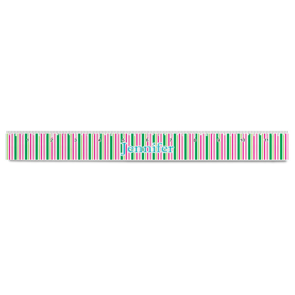Grosgrain Stripe Plastic Ruler - 12" - FRONT