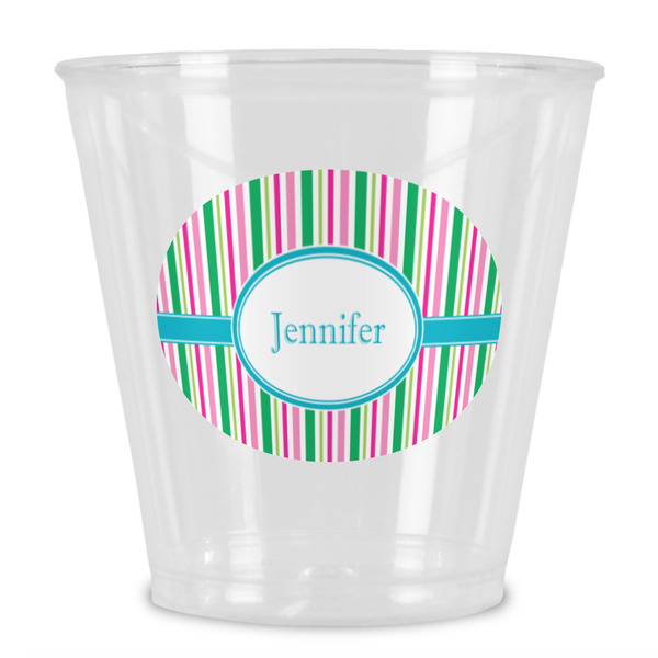 Custom Grosgrain Stripe Plastic Shot Glass (Personalized)