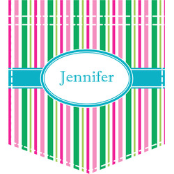 Grosgrain Stripe Iron On Faux Pocket (Personalized)