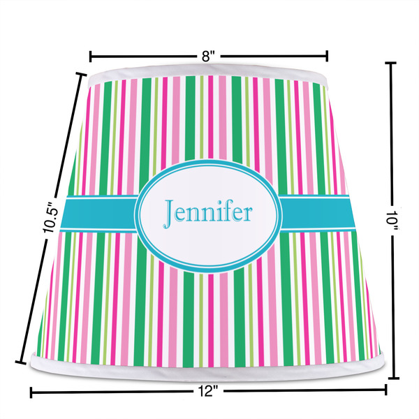 Grosgrain Stripe Poly Film Empire Lampshade - Dimensions
