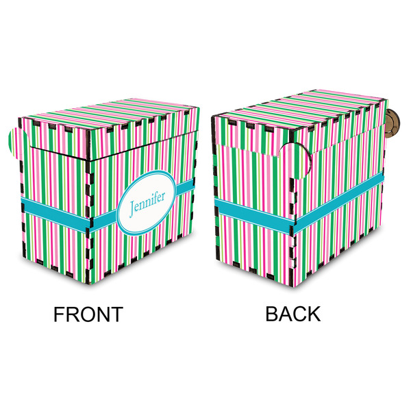 Grosgrain Stripe Recipe Box - Full Color - Approval