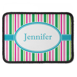 Grosgrain Stripe Iron On Rectangle Patch w/ Name or Text