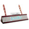 Grosgrain Stripe Red Mahogany Nameplates with Business Card Holder - Angle