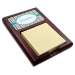 Grosgrain Stripe Red Mahogany Sticky Note Holder (Personalized)