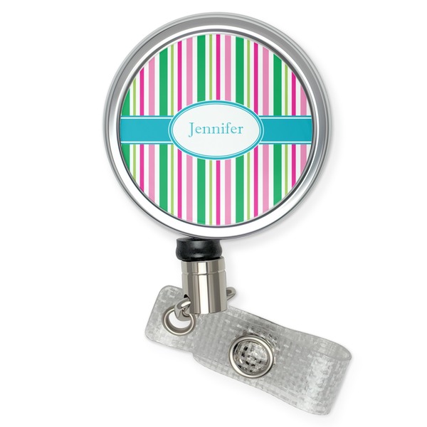 Custom Grosgrain Stripe Retractable Badge Reel (Personalized)
