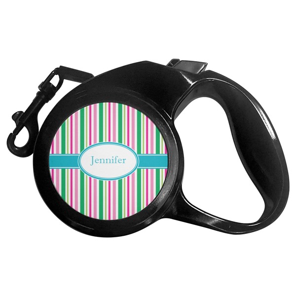 Custom Grosgrain Stripe Retractable Dog Leash (Personalized)