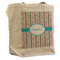 Grosgrain Stripe Reusable Cotton Grocery Bag - Front View