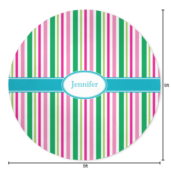 Grosgrain Stripe Round Area Rug - Size