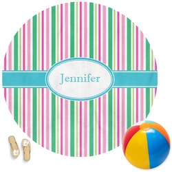Grosgrain Stripe Round Beach Towel (Personalized)