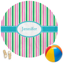 Grosgrain Stripe Round Beach Towel (Personalized)