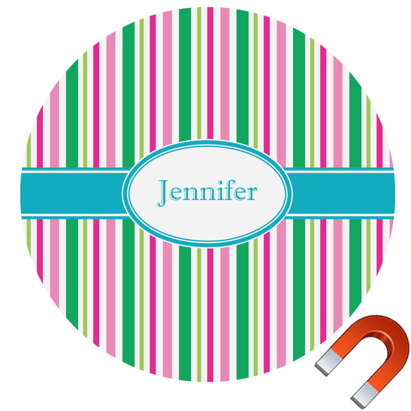 Custom Grosgrain Stripe Car Magnet (Personalized)