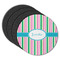 Grosgrain Stripe Round Rubber Backed Coasters - Set of 4 (Personalized)