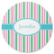 Grosgrain Stripe Round Rubber Backed Coaster (Personalized)