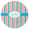 Grosgrain Stripe Round Rubber Backed Coaster (Personalized)
