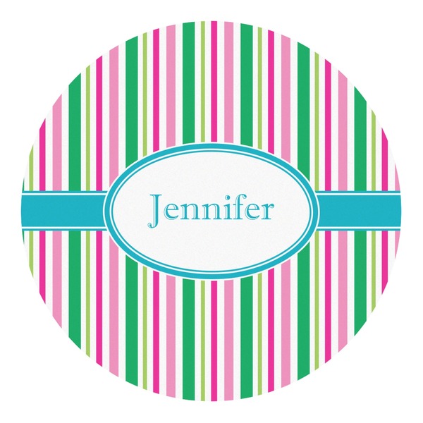 Custom Grosgrain Stripe Round Decal - Large (Personalized)