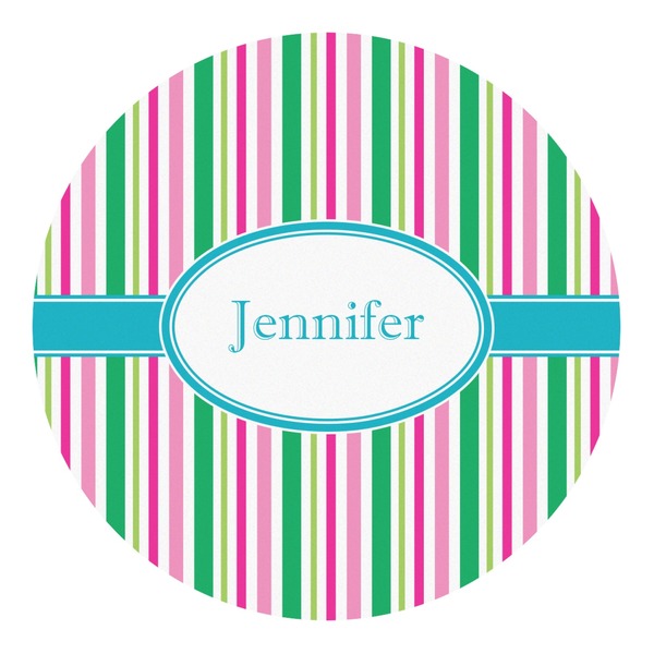 Custom Grosgrain Stripe Round Decal - XLarge (Personalized)