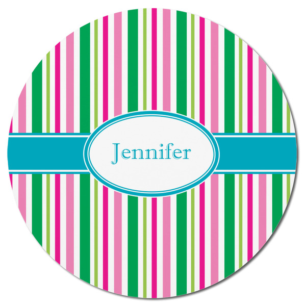 Grosgrain Stripe Round Fridge Magnet - FRONT