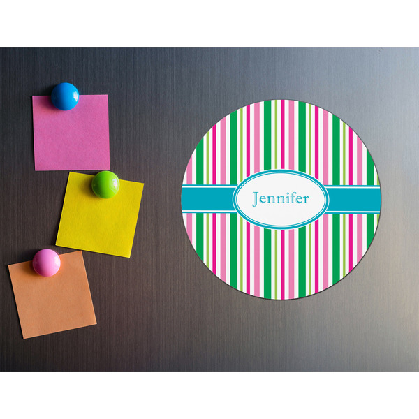 Grosgrain Stripe Round Fridge Magnet - LIFESTYLE
