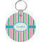 Grosgrain Stripe Round Plastic Keychain (Personalized)