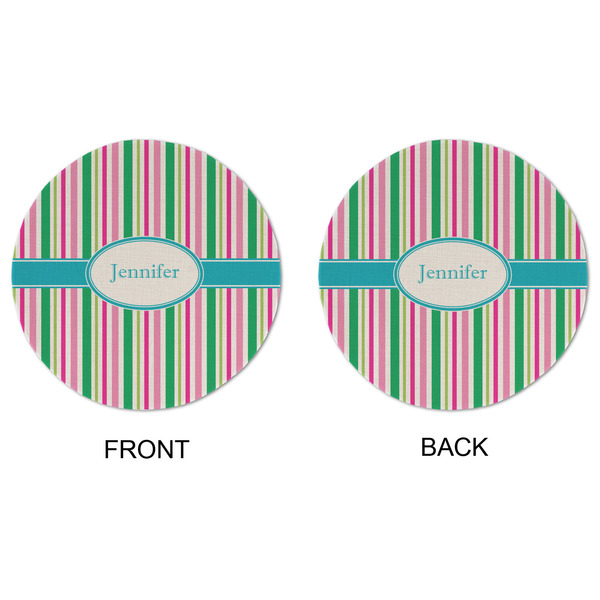Grosgrain Stripe Round Linen Placemats - APPROVAL (double sided)