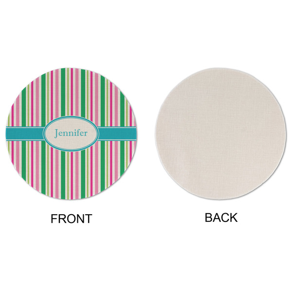 Grosgrain Stripe Round Linen Placemats - APPROVAL (single sided)
