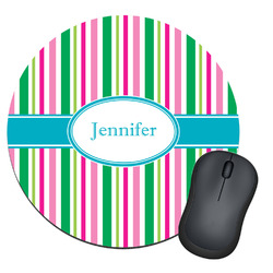 Grosgrain Stripe Round Mouse Pad (Personalized)