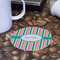 Grosgrain Stripe Round Paper Coaster - Front