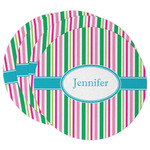 Grosgrain Stripe Round Paper Coasters w/ Name or Text