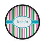 Grosgrain Stripe Iron On Round Patch w/ Name or Text