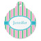 Grosgrain Stripe Round Pet ID Tag (Personalized)
