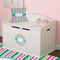 Grosgrain Stripe Round Wall Decal on Toy Chest