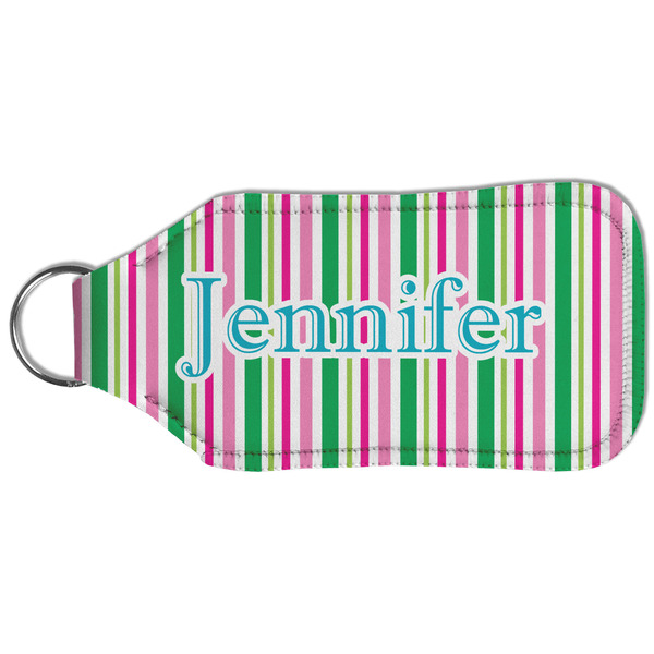 Grosgrain Stripe Sanitizer Holder Keychain - Large (Back)
