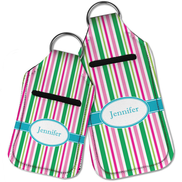 Grosgrain Stripe Sanitizer Holder Keychain - Parent Main