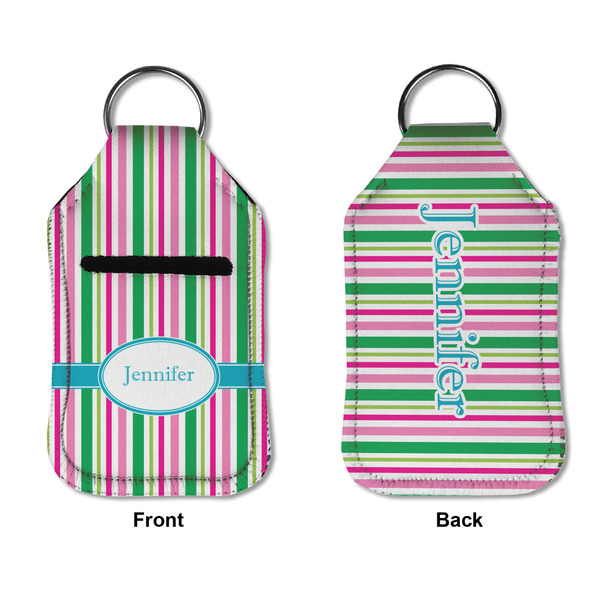 Grosgrain Stripe Sanitizer Holder Keychain - Small APPROVAL (Flat)