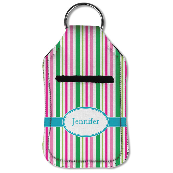 Grosgrain Stripe Sanitizer Holder Keychain - Small (Front Flat)