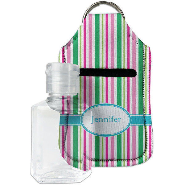 Custom Grosgrain Stripe Hand Sanitizer & Keychain Holder - Small (Personalized)