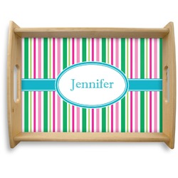 Grosgrain Stripe Natural Wooden Tray - Large (Personalized)