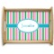 Grosgrain Stripe Natural Wooden Tray - Large (Personalized)