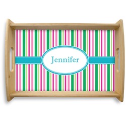 Grosgrain Stripe Natural Wooden Tray - Small (Personalized)