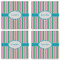 Grosgrain Stripe Set of 4 Sandstone Coasters - See All 4 View