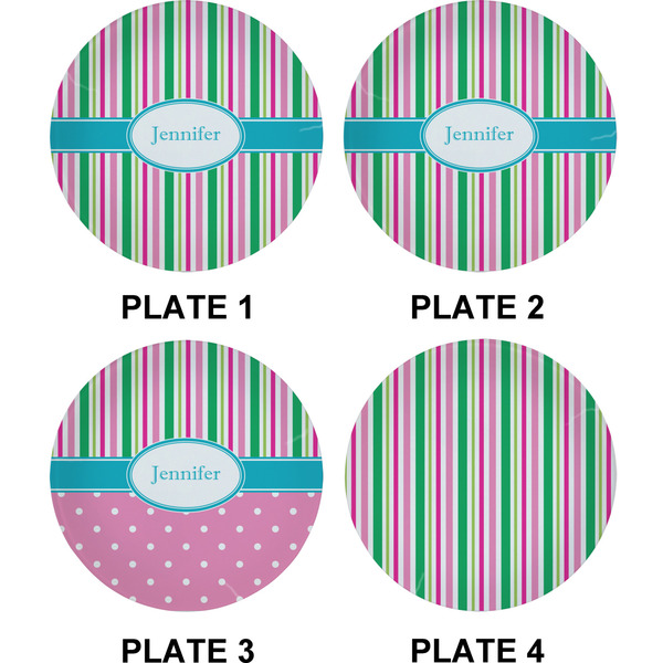 Grosgrain Stripe Set of Appetizer / Dessert Plates (Approval)