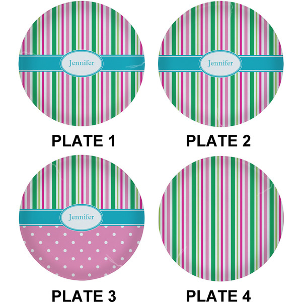 Grosgrain Stripe Set of Lunch / Dinner Plates (Approval)
