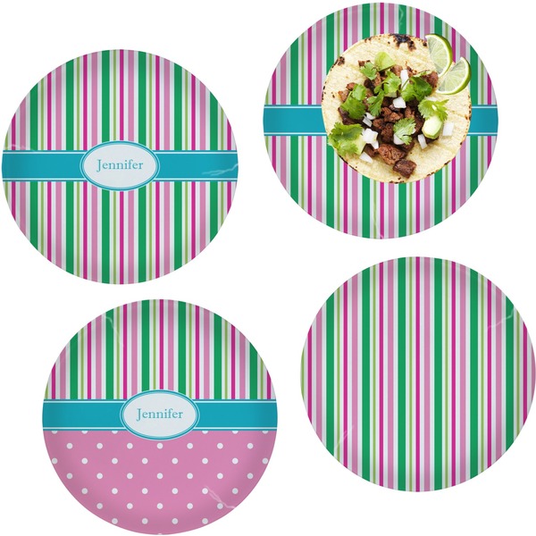 Grosgrain Stripe Set of Lunch / Dinner Plates