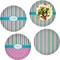 Grosgrain Stripe Set of 4 Glass Lunch / Dinner Plate 10" (Personalized)