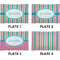 Grosgrain Stripe Set of Rectangular Appetizer / Dessert Plates (Approval)
