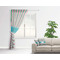 Grosgrain Stripe Sheer Curtain With Window and Rod - in Room Matching Pillow