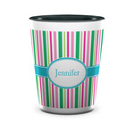 Grosgrain Stripe Ceramic Shot Glass - 1.5 oz - Two Tone - Set of 4 (Personalized)