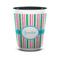 Grosgrain Stripe Ceramic Shot Glass - 1.5 oz - Two Tone - Set of 4 (Personalized)