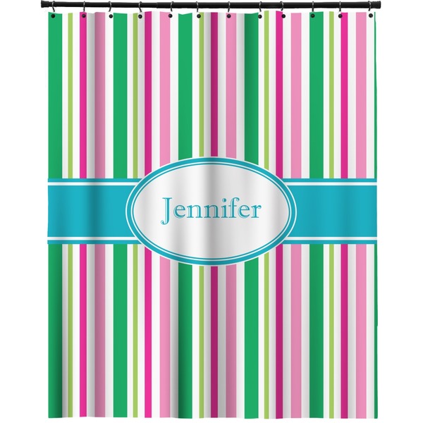 Custom Grosgrain Stripe Extra Long Shower Curtain - 70"x84" (Personalized)