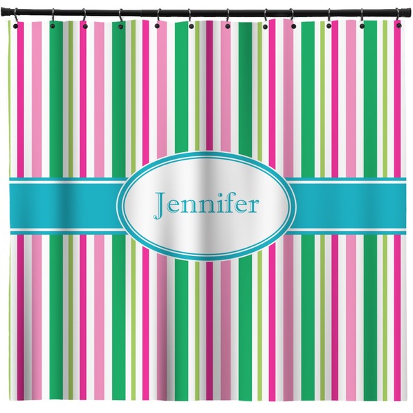 Custom Grosgrain Stripe Shower Curtain (Personalized)